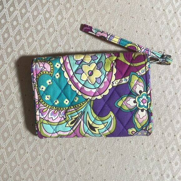 Vera Bradley purple flower wallet with wrist strap - Picture 3 of 6